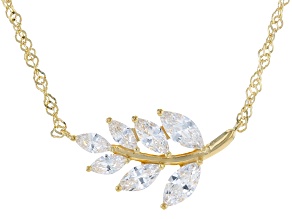 White Cubic Zirconia 18k Yellow Gold Over Sterling Silver Necklace 2.45ctw