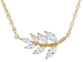 White Cubic Zirconia 18k Yellow Gold Over Sterling Silver Necklace 2.45ctw