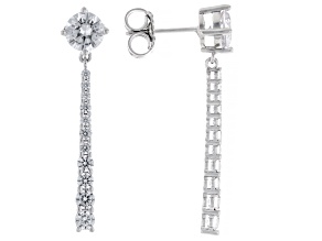 White Cubic Zirconia Rhodium Over Sterling Silver Earrings 4.38ctw