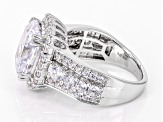 White Cubic Zirconia Platinum Over Sterling Silver Ring 11.50ctw