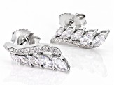 White Cubic Zirconia Rhodium Over Sterling Silver Climber Earrings 1.85ctw
