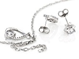 White Cubic Zirconia Rhodium Over Sterling Silver Jewelry Set 5.34ctw