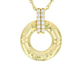 White Cubic Zirconia 18k Yellow Gold Over Sterling Silver Pendant With Chain 0.45ctw