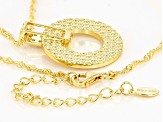 White Cubic Zirconia 18k Yellow Gold Over Sterling Silver Pendant With Chain 0.45ctw