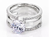 White Cubic Zirconia Platinum Over Sterling Silver Ring 5.08ctw