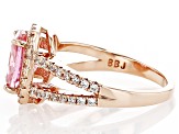 Pink And White Cubic Zirconia 18k Rose Gold Over Sterling Silver Ring 4.72ctw