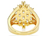 White Cubic Zirconia 18K Yellow Gold Over Sterling Silver Ring 5.54ctw