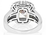 White Cubic Zirconia Rhodium Over Sterling Silver Asscher Cut Ring 9.01ctw