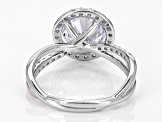 White Cubic Zirconia Rhodium Over Sterling Silver Ring 5.17ctw