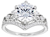 White Cubic Zirconia Rhodium Over Sterling Silver Ring 4.98ctw