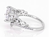 White Cubic Zirconia Rhodium Over Sterling Silver Ring 4.98ctw