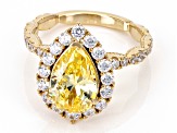 Canary And White Cubic Zirconia 18k Yellow Gold Over Sterling Silver Ring 8.25ctw