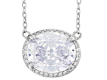 Picture of White Cubic Zirconia Rhodium Over Sterling Silver Necklace 6.83ctw
