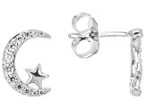 White Cubic Zirconia Rhodium Over Sterling Silver Celestial Earrings 0.76ctw