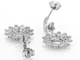 White Cubic Zirconia Rhodium Over Sterling Silver Snowflake Earrings 3.05ctw