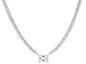 White Cubic Zirconia Rhodium Over Sterling Silver Necklace 9.06ctw