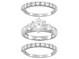 Bella Luce ® 6.18ctw Round Rhodium Over Sterling Silver Ring With Bands ...