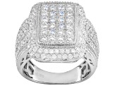White Cubic Zirconia Rhodium Over Sterling Silver Ring 4.25ctw