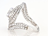 Cubic Zirconia Rhodium Over Sterling Silver Ring 6.10ctw
