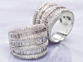 White Cubic Zirconia Rhodium Over Sterling Silver Ring 7.35ctw