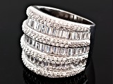 White Cubic Zirconia Rhodium Over Sterling Silver Ring 7.35ctw