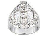 White Cubic Zirconia Sterling Silver Ring 5.43ctw
