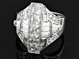 White Cubic Zirconia Sterling Silver Ring 5.43ctw