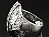 White Cubic Zirconia Sterling Silver Ring 5.43ctw