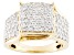 Cubic Zirconia 18k Yellow Gold Over Silver Ring 4.10ctw (1.94ctw DEW)