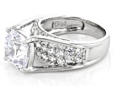 Cubic Zirconia Rhodium Over Sterling Silver Ring 9.91ctw