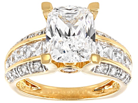 Cubic Zirconia 18k Yellow Gold Over Silver Ring 7.77ctw