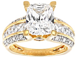 Cubic Zirconia 18k Yellow Gold Over Silver Ring 7.77ctw