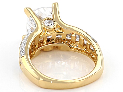 Cubic Zirconia 18k Yellow Gold Over Silver Ring 7.77ctw