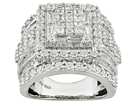 Cubic Zirconia Rhodium Over Sterling Silver Ring 5.75ctw - BJK399 | JTV.com