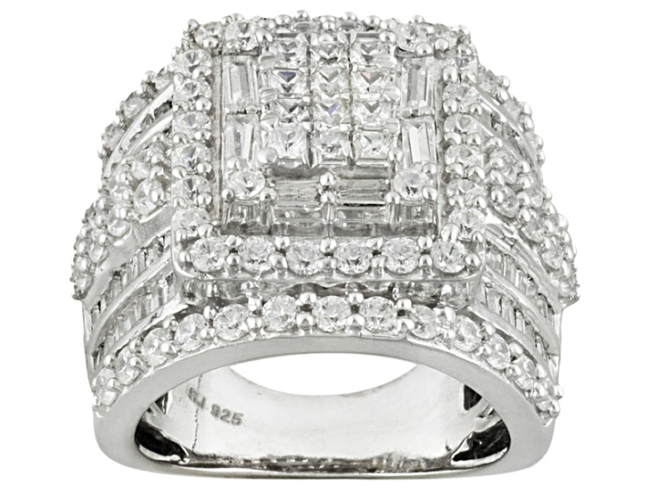 5 Carat CZ Superbowl Ring Sterling Silver, Size 9