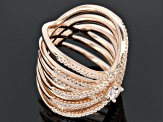 Cubic Zirconia Ring 18k Rose Gold Over Silver 1.94ctw
