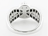 Cubic Zirconia Rhodium Over Sterling Silver Ring 5.51ctw