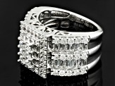Cubic Zirconia Rhodium Over Sterling Silver Ring 5.72ctw