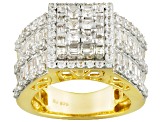 Cubic Zirconia 18k Yellow Gold Over Silver Ring 5.72ctw