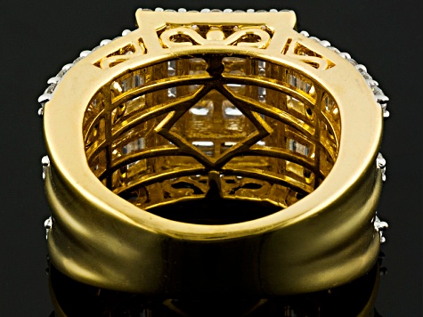 Cubic Zirconia 18k Yellow Gold Over Silver Ring 5.72ctw