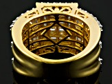 Cubic Zirconia 18k Yellow Gold Over Silver Ring 5.72ctw