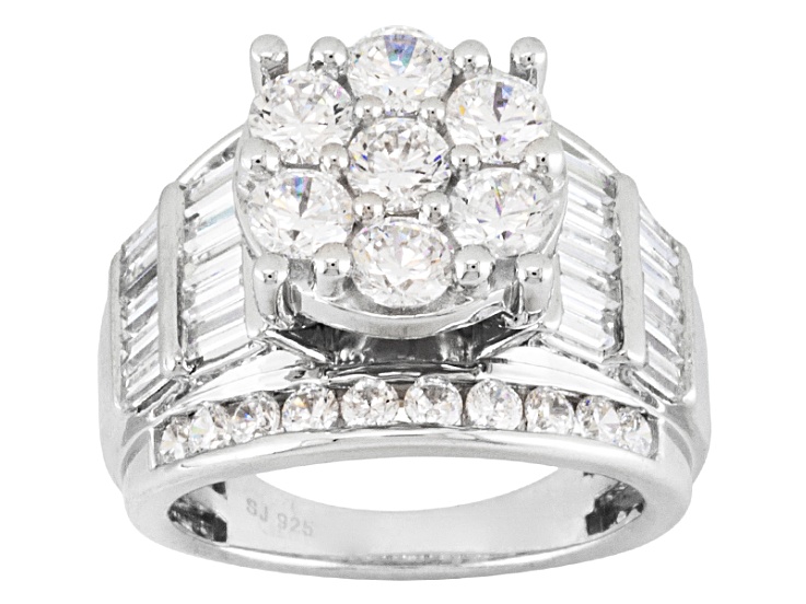 Cubic Zirconia Rhodium Over Silver Ring 7.10ctw