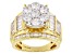 Cubic Zirconia 18k yellow gold over sterling Silver Ring 7.10ctw