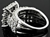 Cubic Zirconia Rhodium Over Sterling Silver Ring 3.40ctw