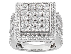 White Cubic Zirconia Rhodium Over Sterling Silver Ring 6.34ctw