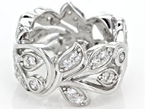 Cubic Zirconia Rhodium Over Sterling Silver Ring 1.20ctw