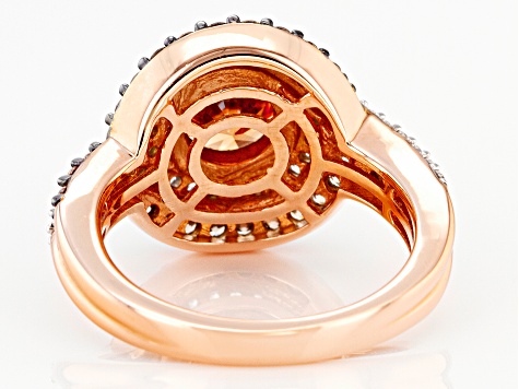 Brown And White Cubic Zirconia 18k Rose Gold Over Silver Ring 4.55ctw
