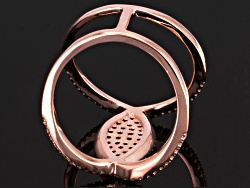 Brown And White Cubic Zirconia 18k Rose Gold Over Silver Ring 1.09ctw