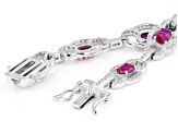 Red And White Cubic Zirconia Rhodium Over Sterling Silver Tennis Bracelet 8.82ctw