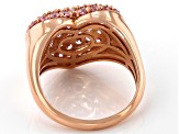 Pink Cubic Zirconia 18k Rose Gold Over Sterling Silver Heart Ring 3.13ctw